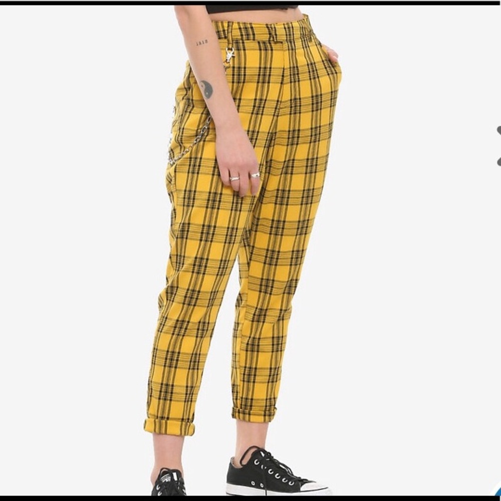 Hot Topic Yellow Plaid Pants